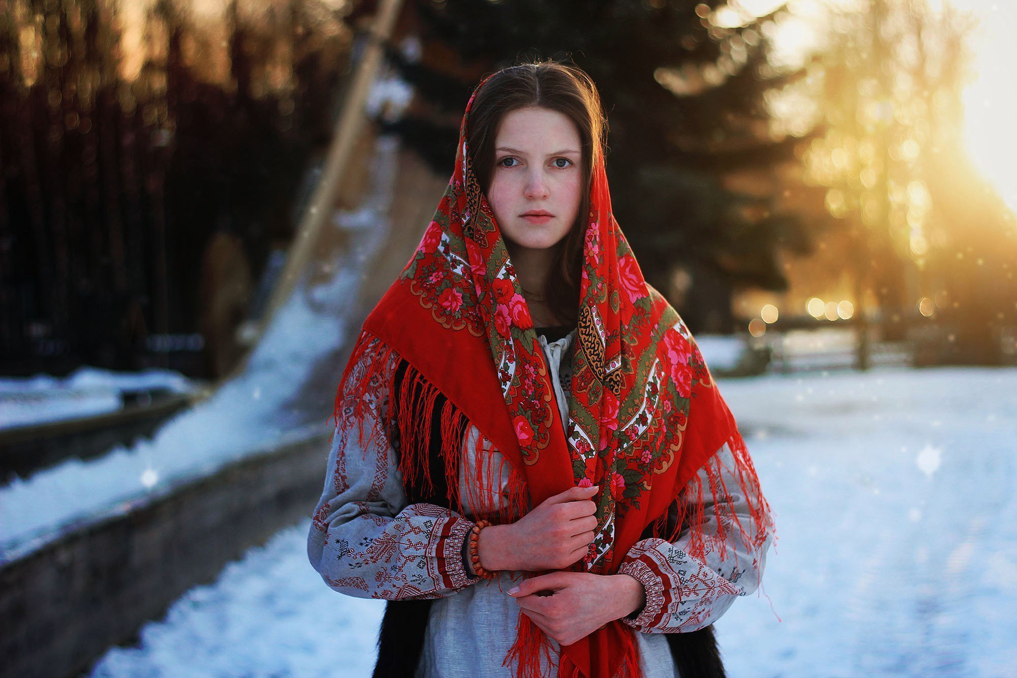 Girls in Slavic costumes in Shantou